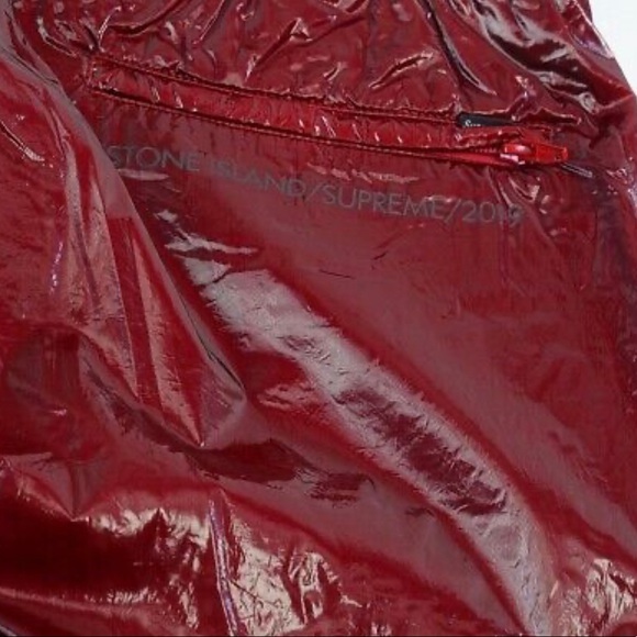 Supreme / Stone Island Silk Light Pant Red jogger sweatpants - Picture 2 of 4